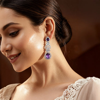 Shyneva Silver Earrings for Women - Elegant & Stylish Design