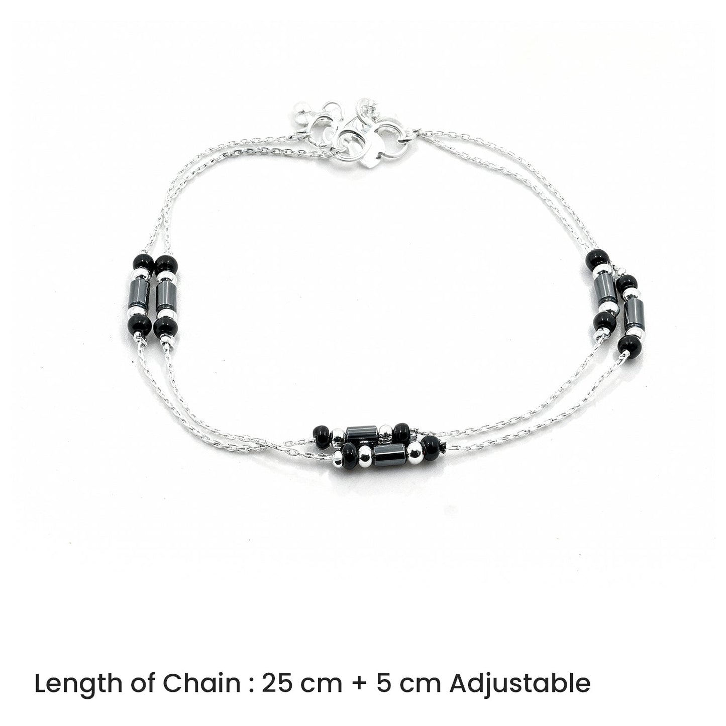 Shyneva Oxidised Silver Anklet for Women (Set of 2) | Traditional Daily Wear Payal | Antique Oxidised Silver-Plated Anklet Pair for Girls & Women
