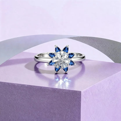 Shyneva Eternal Petal Silver Ring AD jewellery | Daily Wear Ring