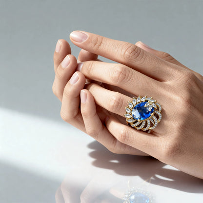 Shyneva Velvet Spark Silver Ring AD stone ring | Premium Gift Ring