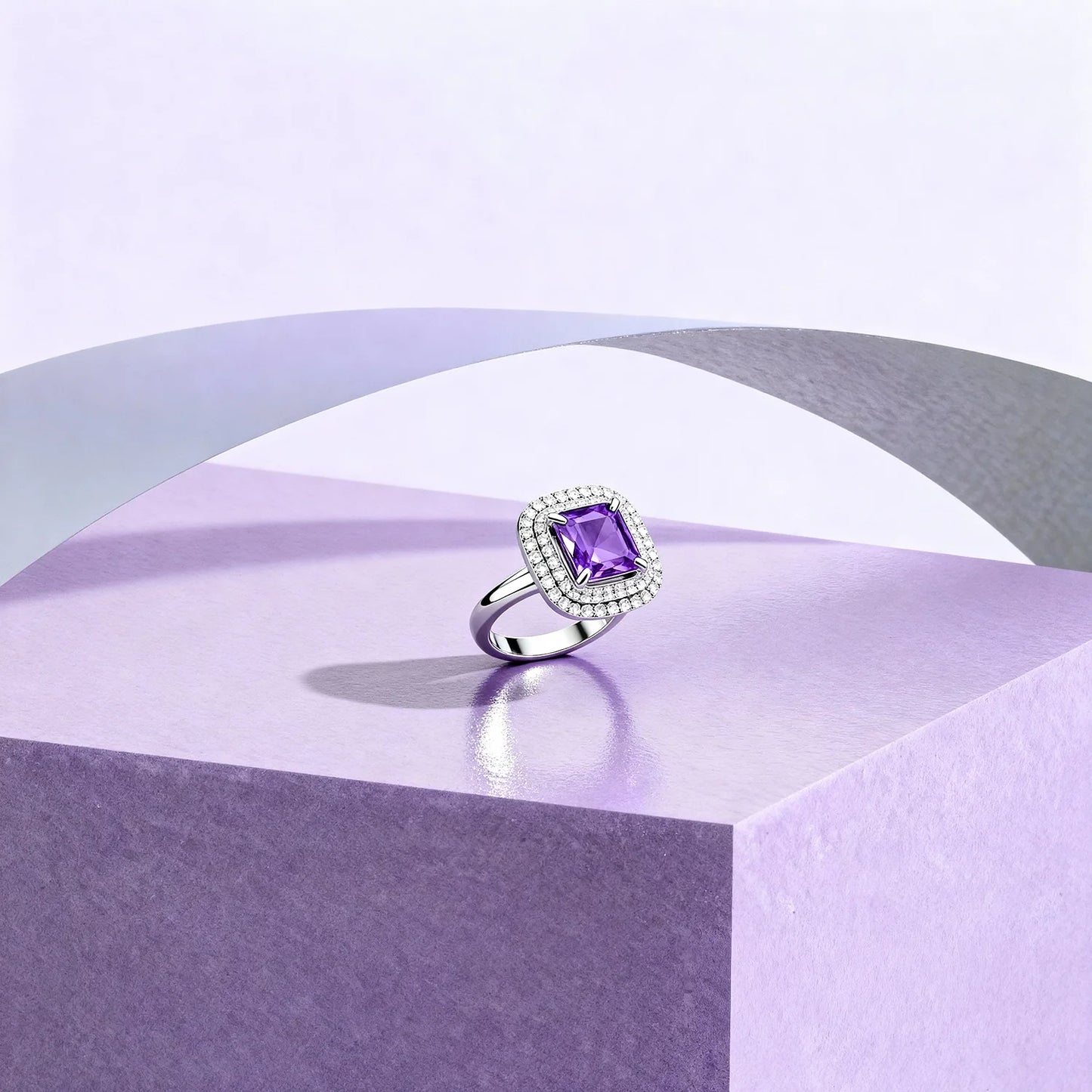 Shyneva Amora Blush Ad Ring rhodium plated silver jewellery | Adjustable Ring For Women