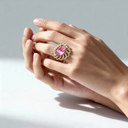 Shyneva Celestial Charm Ad Ring AD jewellery | Adjustable Ring For Women