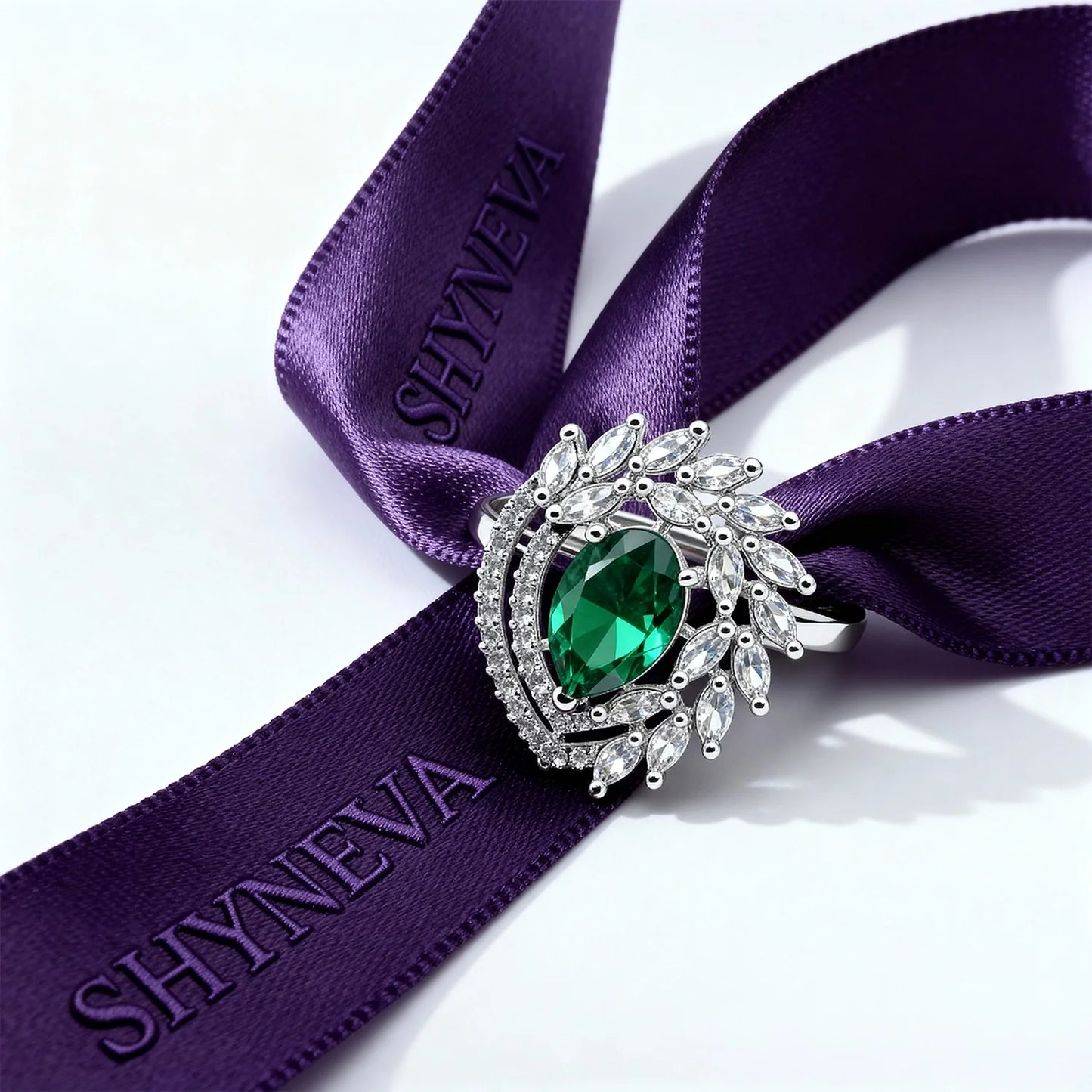 Halo Style Design Rodium Plated Silver Ring with AD Stones | Women’s Daily Wear & Party Wear Jewellery