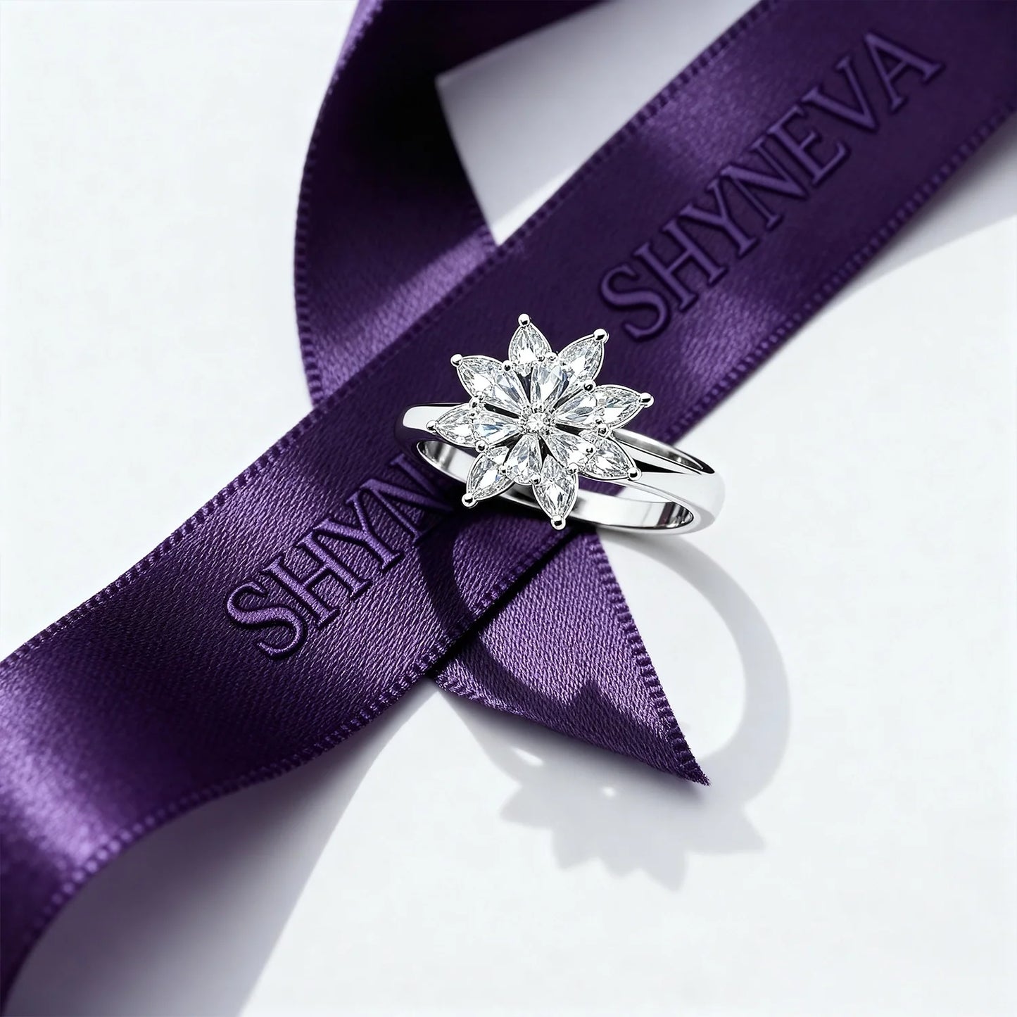 Shyneva Pearl Dazzle Ad Ring rhodium plated jewellery | Daily Wear Ring