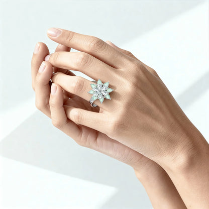 Shyneva Dewdrop Elegance Silver Ring AD stone ring | Premium Gift Ring