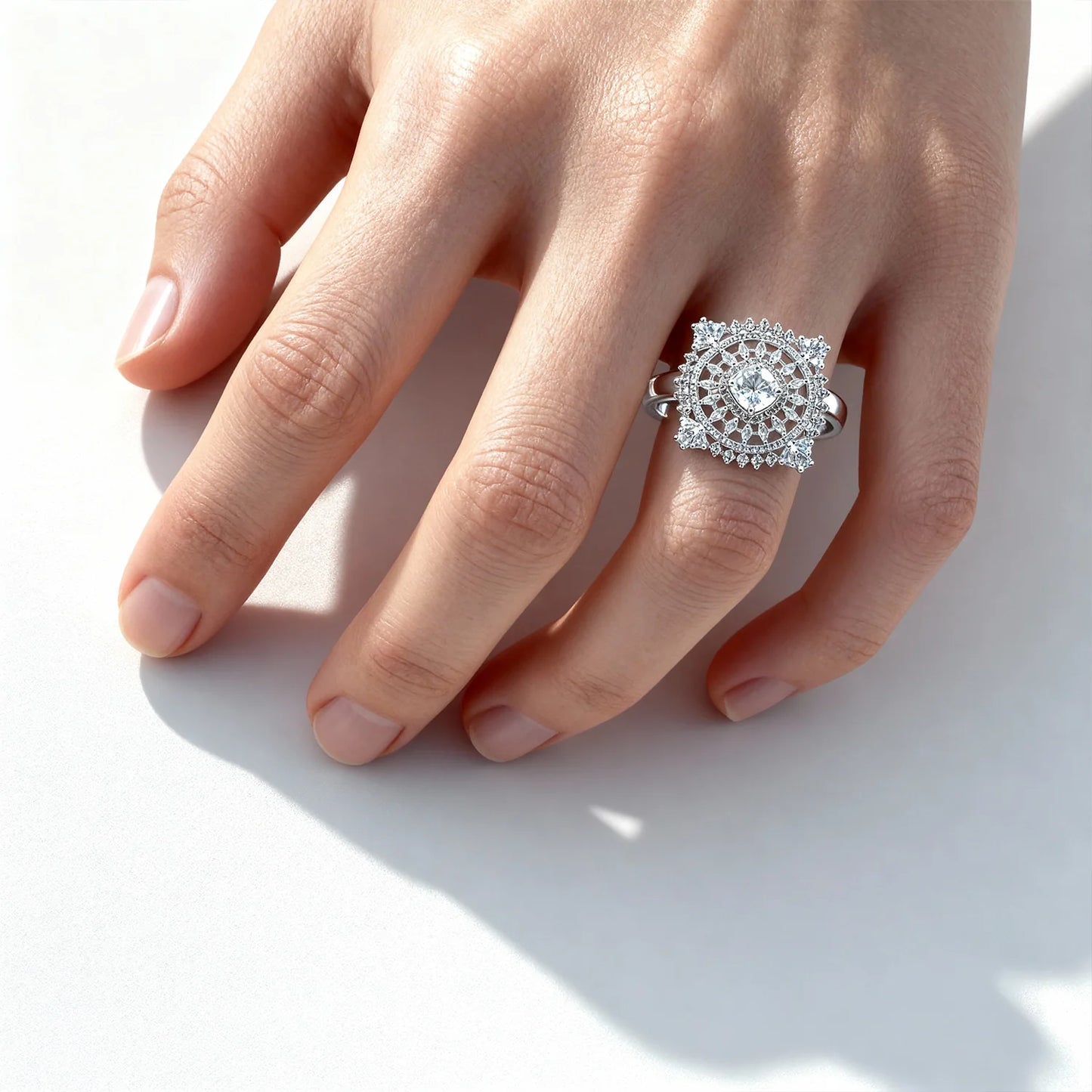 Shyneva Blossom Radiance Ad Ring AD stone ring | Adjustable Ring For Women