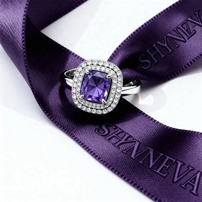 Shyneva Amora Blush Ad Ring rhodium plated silver jewellery | Adjustable Ring For Women