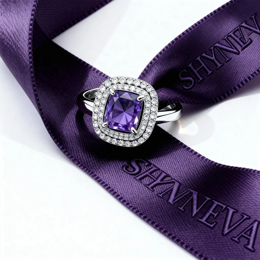 Shyneva Amora Blush Ad Ring rhodium plated silver jewellery | Adjustable Ring For Women