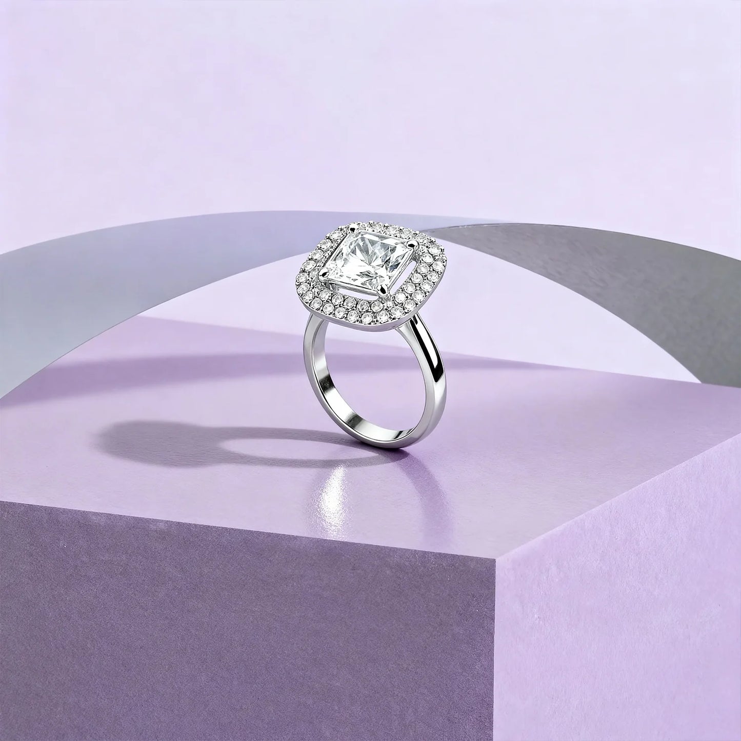 Floral Design Rodium Plated Silver Ring with AD Stones | Women’s Daily Wear & Party Wear Jewellery