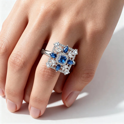 Heart Shape Design Rodium Plated Silver Ring with AD Stones | Women’s Daily Wear & Party Wear Jewellery