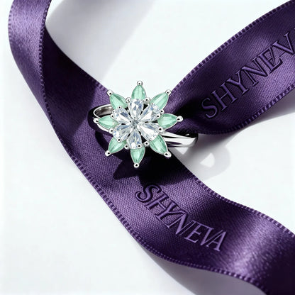 Shyneva Dewdrop Elegance Silver Ring AD stone ring | Premium Gift Ring