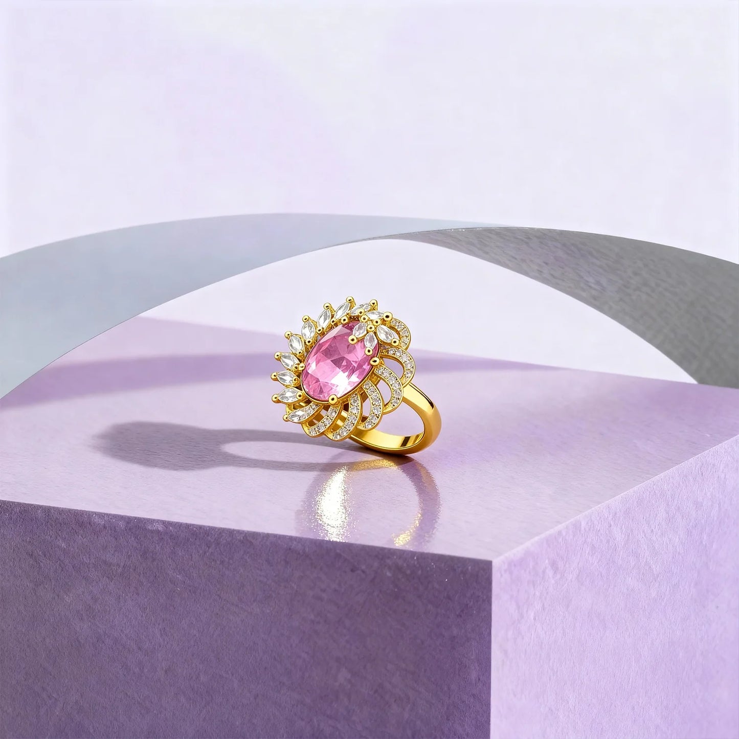 Shyneva Celestial Charm Ad Ring AD jewellery | Adjustable Ring For Women