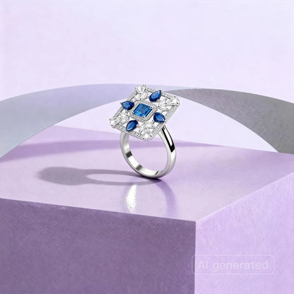 Heart Shape Design Rodium Plated Silver Ring with AD Stones | Women’s Daily Wear & Party Wear Jewellery