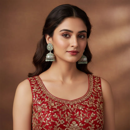 Shyneva Rhodium Plated AD Stone Earrings for Women | Elegant Silver Jewellery 30