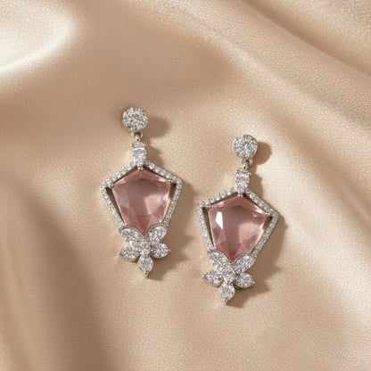 Shyneva Rhodium Plated AD Stone Earrings for Women | Elegant Silver Jewellery 17