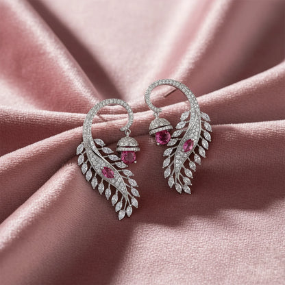 Shyneva Rhodium Plated AD Stone Earrings for Women | Elegant Silver Jewellery 25